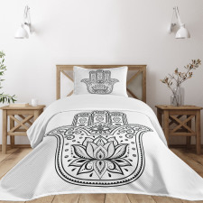 Oriental Lotus and Fish Bedspread Set