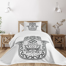 Oriental Curlicues Lotus Bedspread Set