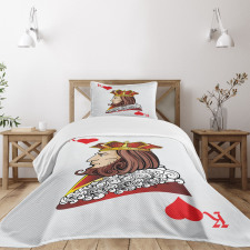 King of Heart Play Card Bedspread Set