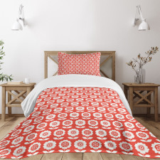 Geometric Petal and Leaf Bedspread Set