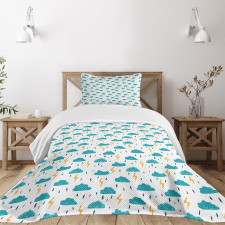 Hand Drawn Drizzle Bedspread Set