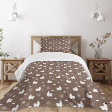 Alpaca Animal Clouds Dots Bedspread Set