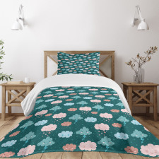 Happy Sad Angry Clouds Bedspread Set