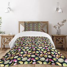 Graphic Exotic Fruits Bedspread Set