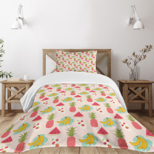 Colorful Summer Fruits Bedspread Set