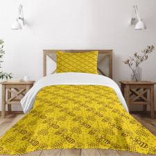 Contour Petals Bees Combs Bedspread Set