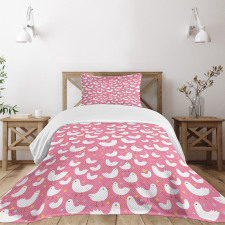 Cotton-Candy-Like Chicken Bedspread Set