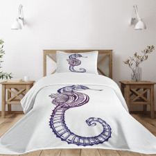 Boho Seahorse Tattoo Bedspread Set