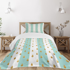 Drops on Bold Stripes Bedspread Set