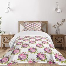 Buds Violet Pansies Bedspread Set