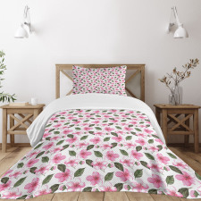 Watercolor Sakura Design Bedspread Set