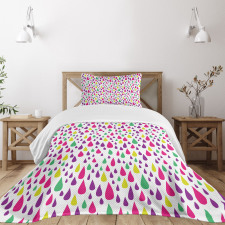 Multicolor Raindrops Bedspread Set
