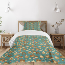 Hearty Cupcake Medley Bedspread Set