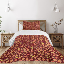 Fiery Flowers Concept Bedspread Set