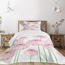 Tender Peony Flowers Bedspread Set