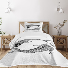 Japanese Carps Love Bedspread Set