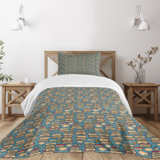 Stack of Books Coffee Bedspread Set