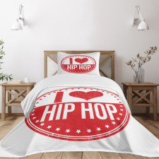 I Love Hip Hop Phrase Bedspread Set