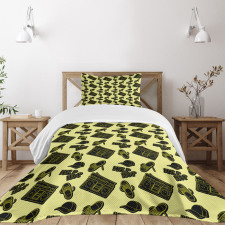 Subculture Theme Print Bedspread Set