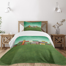 Village of Absurd Houses Bedspread Set