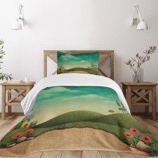 Abandoned Village Houses Bedspread Set