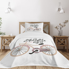 Bicyclend Words Bedspread Set