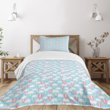 Heart Shape Basket Bedspread Set