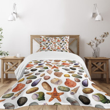 Watercolor Sea Elements Bedspread Set