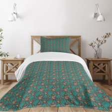 Retro Curly Leaves Bedspread Set