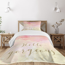 Pink Watercolor Bedspread Set