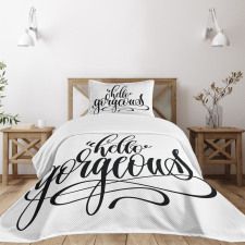 Calligraphy Font Bedspread Set