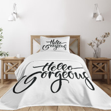 Brush Lettering Bedspread Set