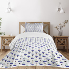 Minimalist Boat Design Bedspread Set