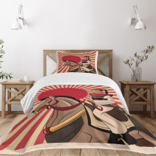 Japanese Man Horse Bedspread Set
