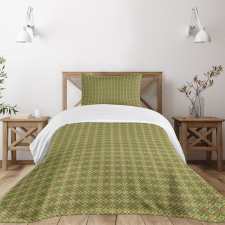 Rhombus Leaves Bedspread Set