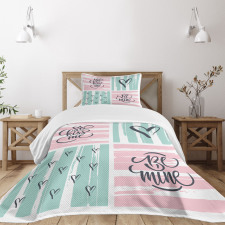 Valentines Day Words Bedspread Set