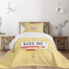 Retro Love Message Bedspread Set