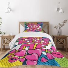 Retro Hearts Lipstick Bedspread Set