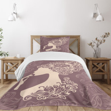 Flower Hairstyle Bedspread Set