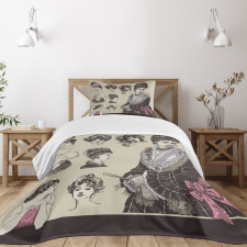 Retro Lady Bedspread Set