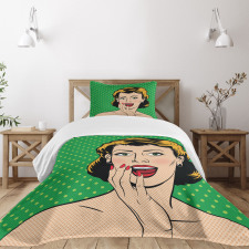 Suprised Woman Bedspread Set