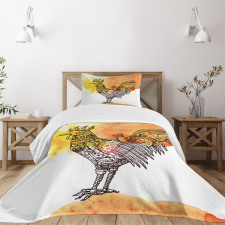 Mechanical Rooster Bedspread Set