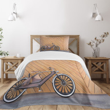 Vintage Bicycle Wall Bedspread Set