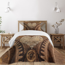 Heart Form and Rivets Bedspread Set