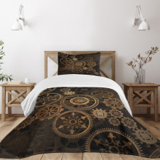 Dark Shade Wheels Bedspread Set