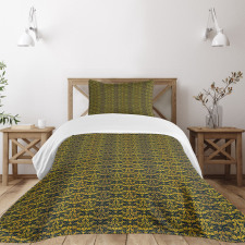 Wavy Floral Leaf Bedspread Set