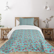 Rose Bouquet Pattern Bedspread Set