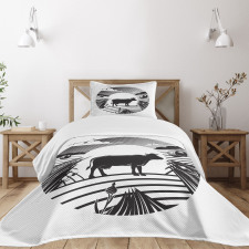 Rural Landscape Field Bedspread Set