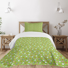 Cartoon Cattle Animals Bedspread Set