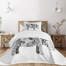 Hippo Geometric Ornament Bedspread Set